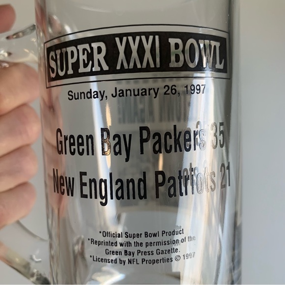 Green‎ Bay Packers victory glass mug. 1997 Official Super Bowl XXX1 Product. - Picture 4 of 10